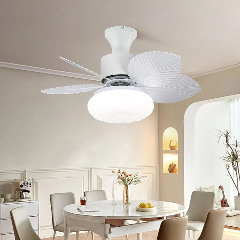 宸居奶油餐厅吊扇灯卧室咖啡厅法式现代电扇吊灯小客厅迷你风扇灯