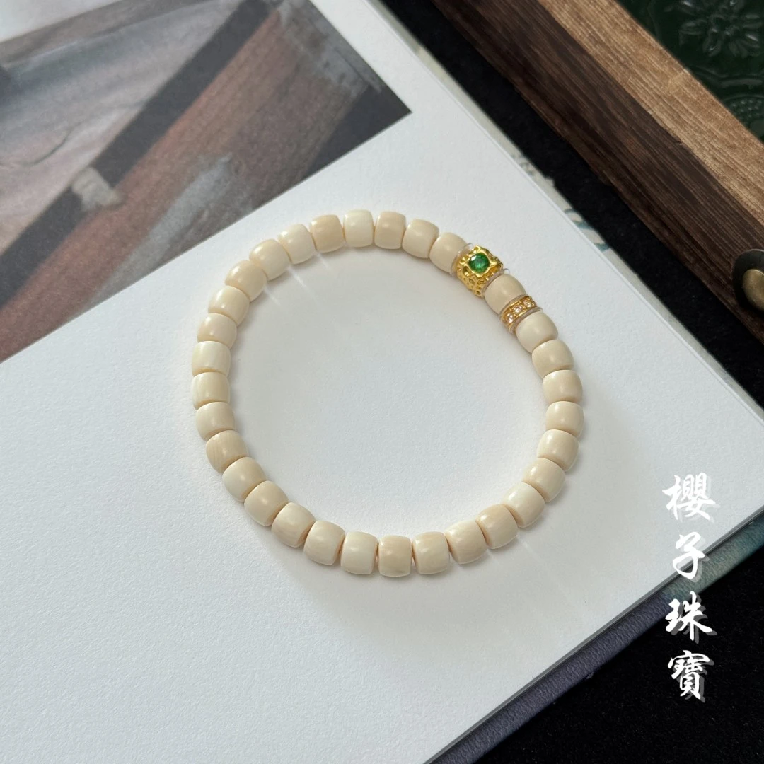 樱子 | 云纹  猛犸牙心6m直切18K方糖时尚百搭手串*多样性发一