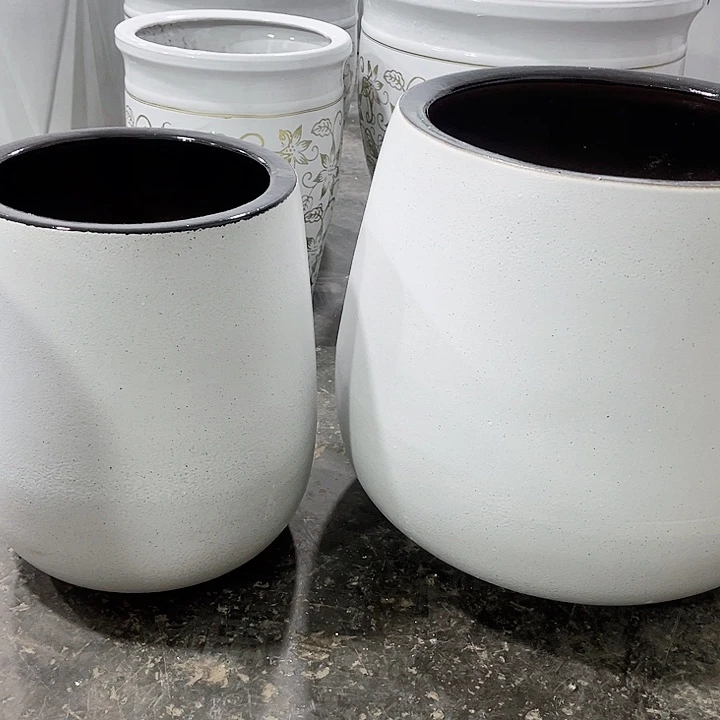 陶瓷花盆一套两个哑光磨砂