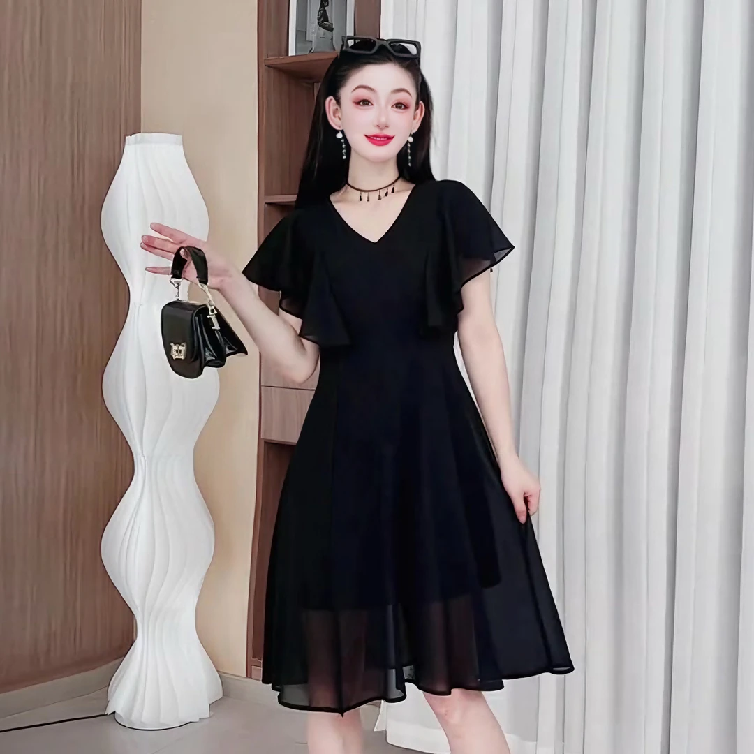 3317法式大码女装新款连衣裙夏季修身显瘦御姐气质女式收腰连衣裙