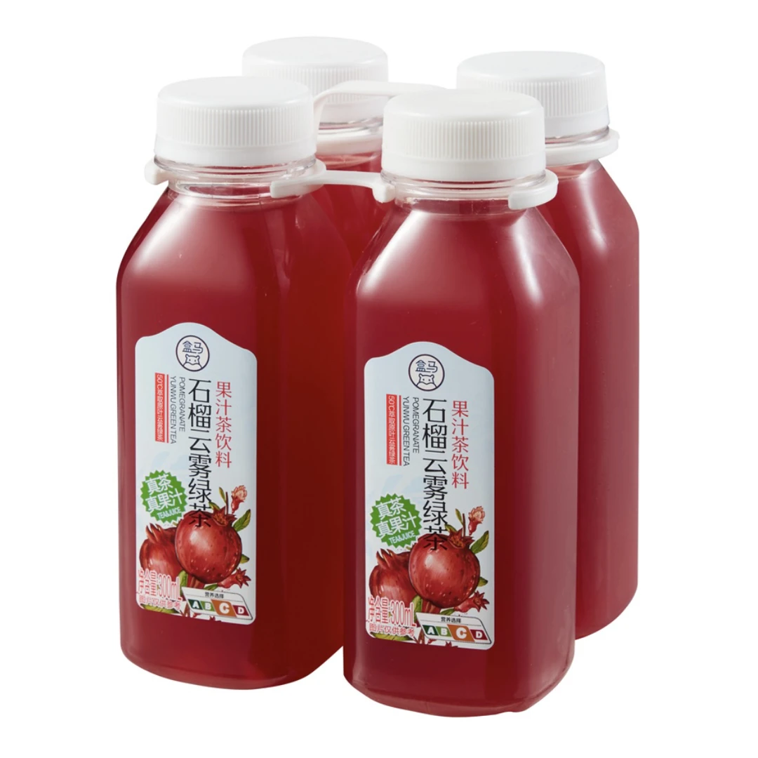 盒马石榴云雾绿茶300ml*4瓶NFC石榴原汁不含人工色素无防腐剂包邮
