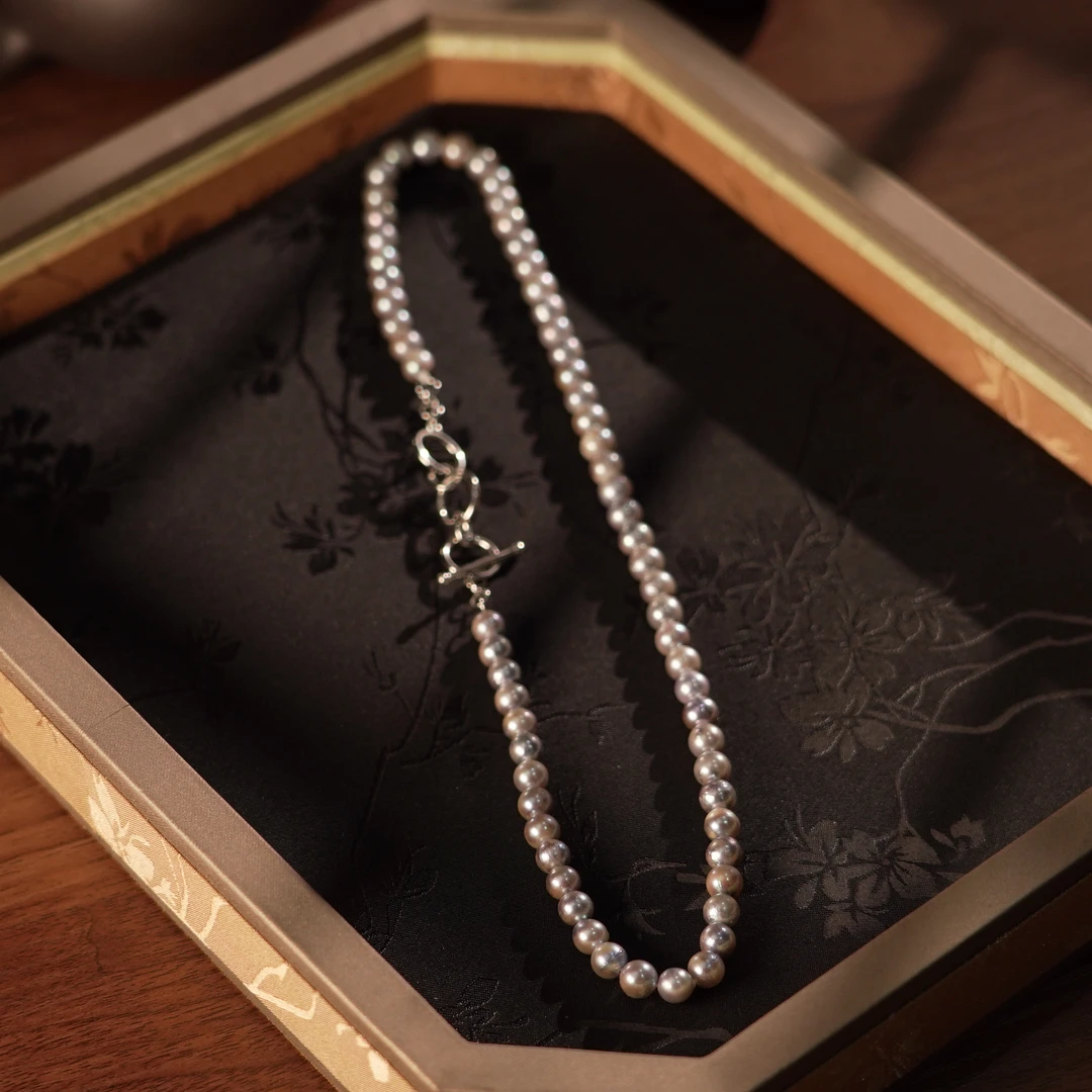 【睿泽赏宝】S925海水真多麻项链 6mm V0119