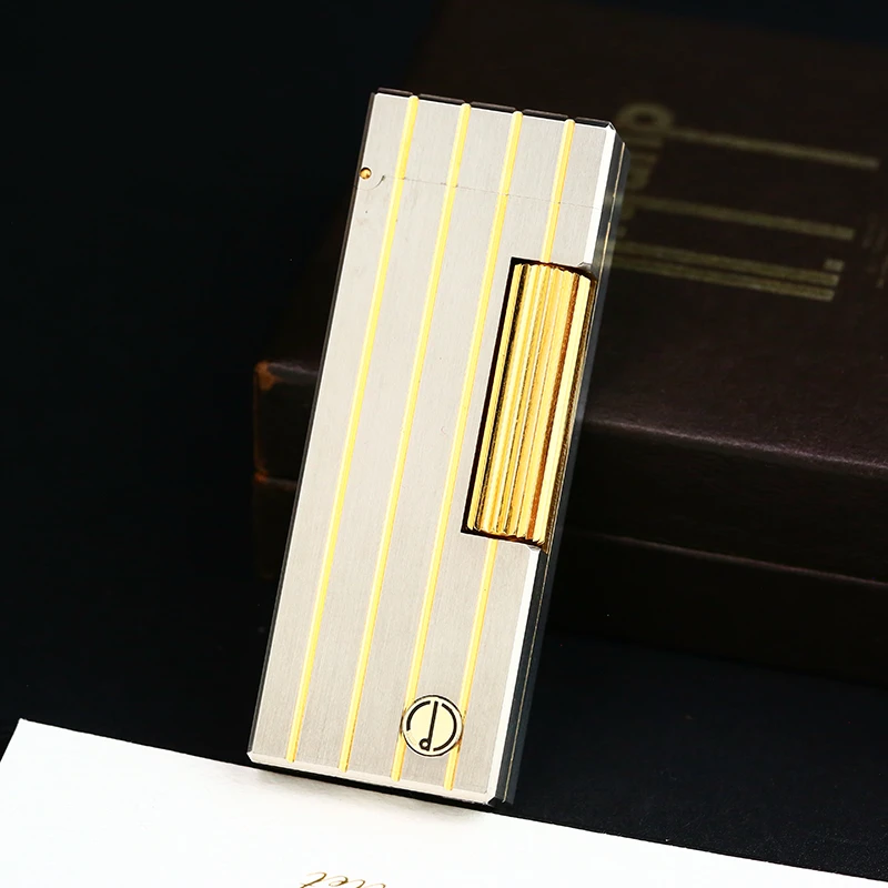 d家充气打火机镀银间金拉丝纹带d标常规款男士好物创意个性点火