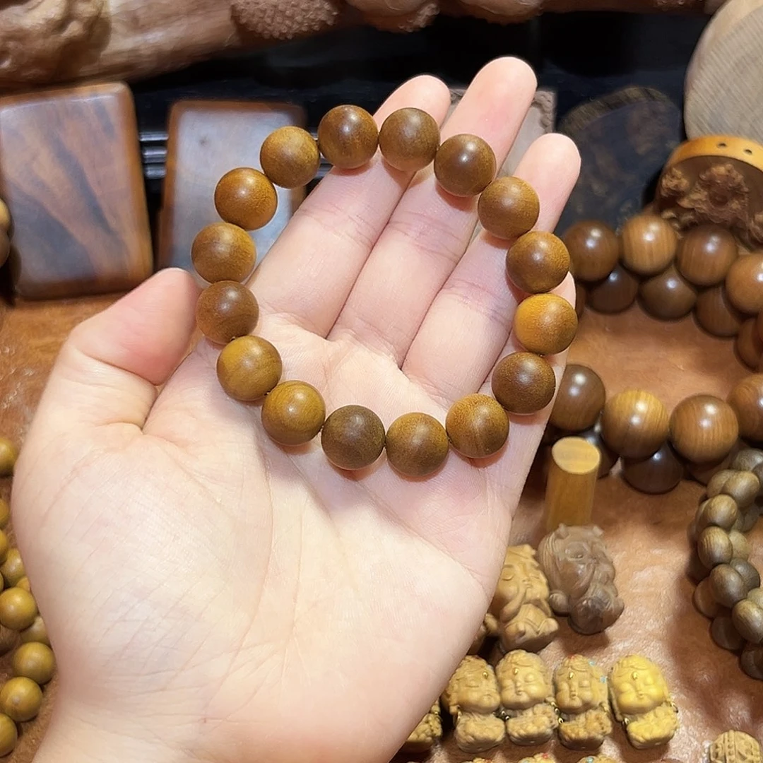 檀香木手串/手链      1.2x17 拆房料 蜜甜/奶香/寺庙香