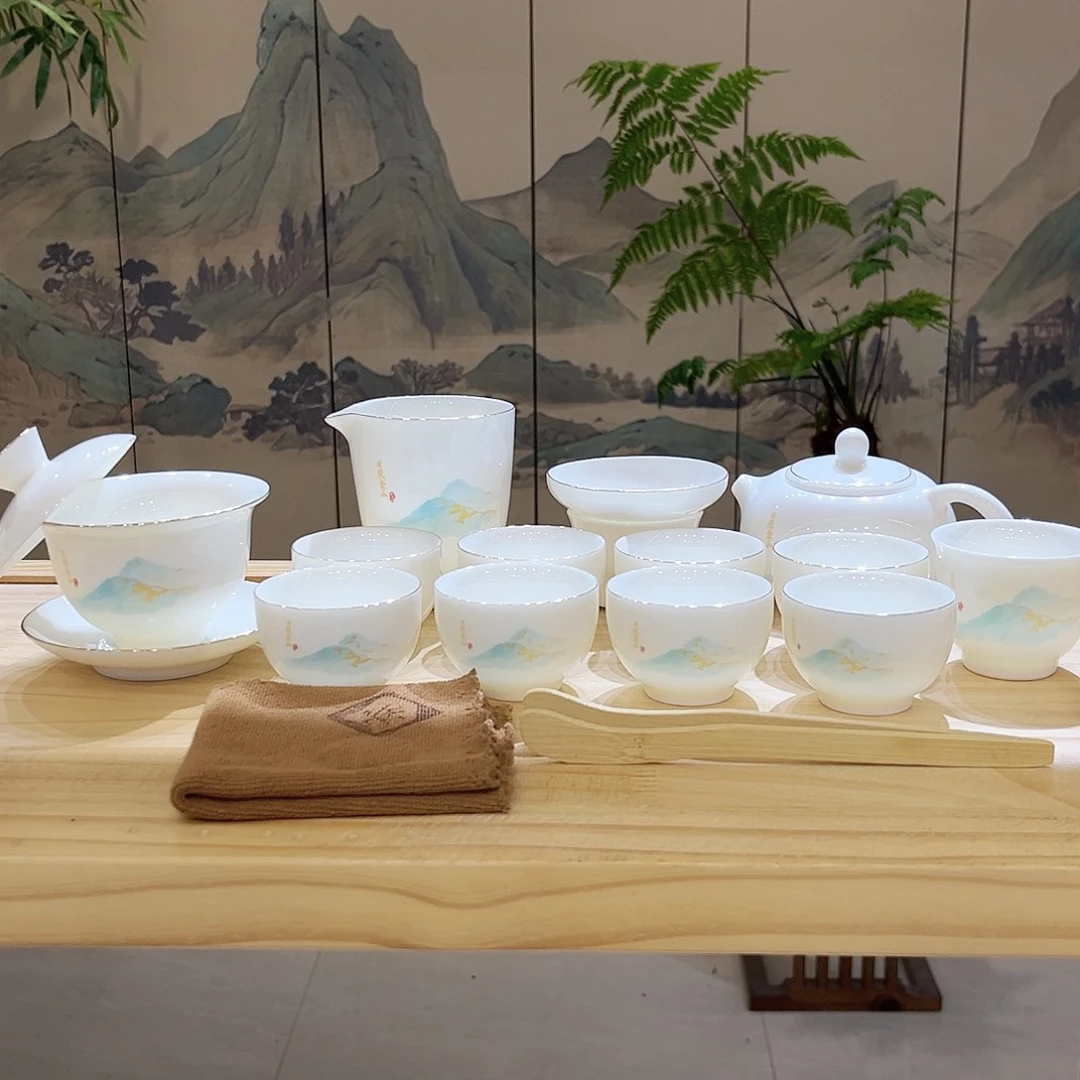 【都彩】日照金山羊脂玉瓷16头