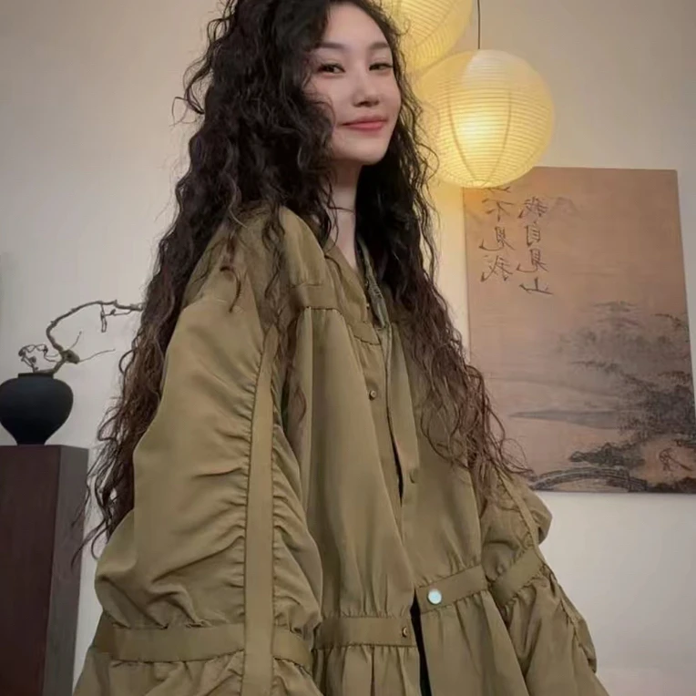 秋季新款洋气百搭宽松休闲纯色减龄设计款气质百搭休闲秋款外套
