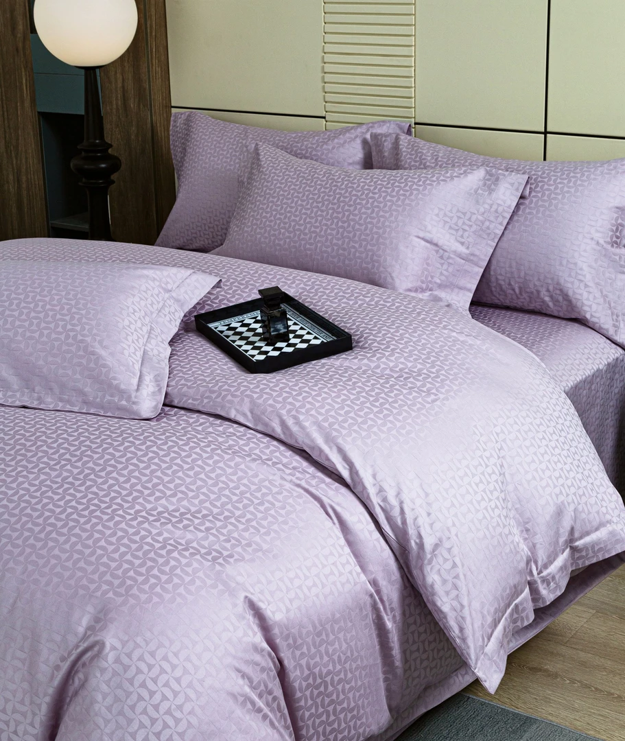 四件套纯棉简约提花星级酒店布草民宿轻奢高档床品四件套