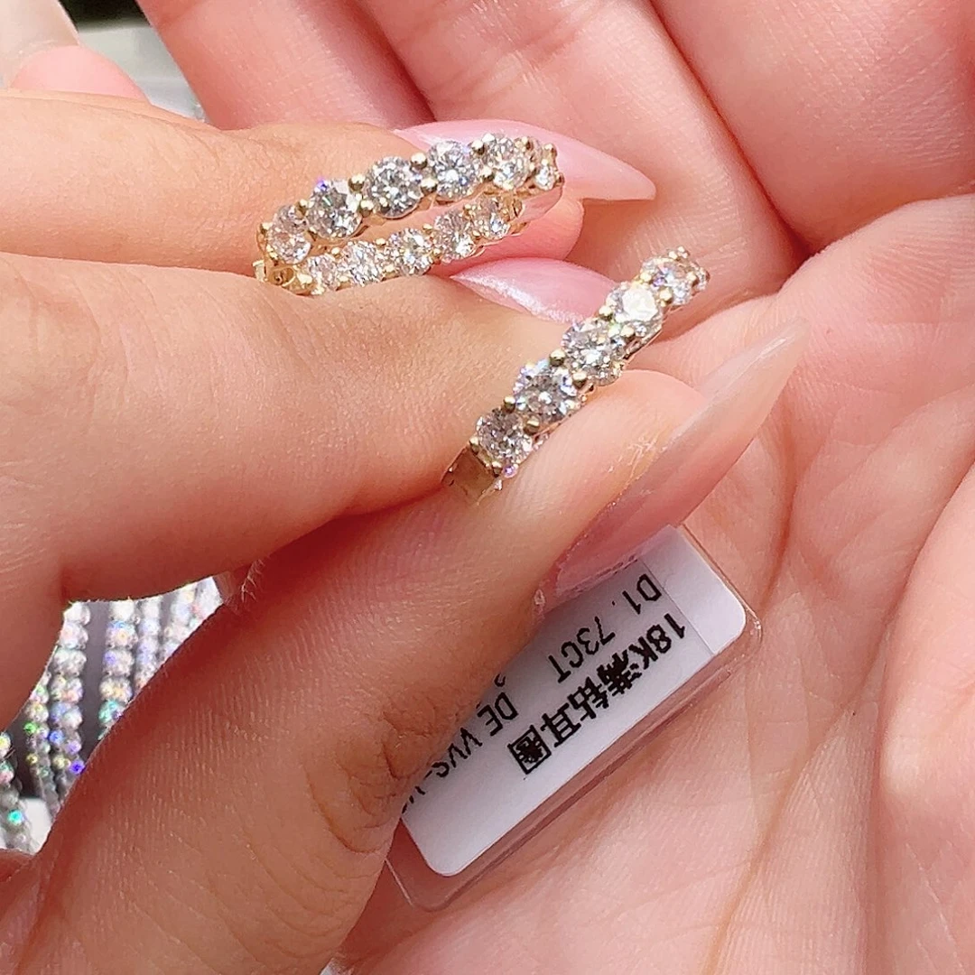 实验室培育钻石18K金镶嵌颈饰