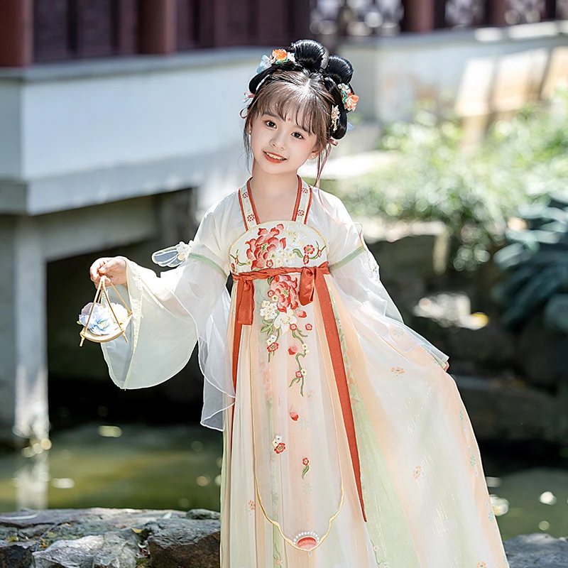【花语】国风系列女童汉服刺绣