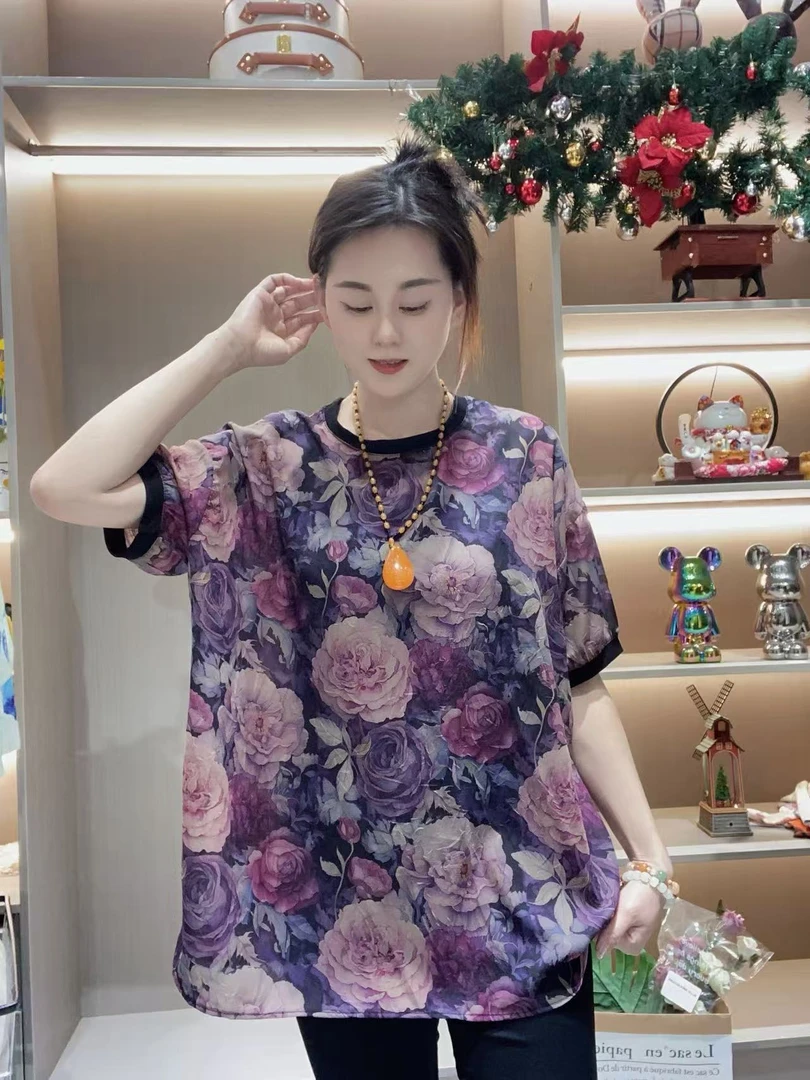 136-精品系列-莫奈风高级感圆领显瘦上衣