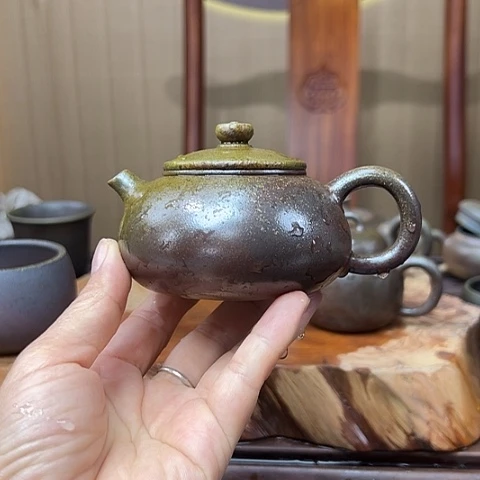 戬谷龙窑坭兴陶柴烧茶壶