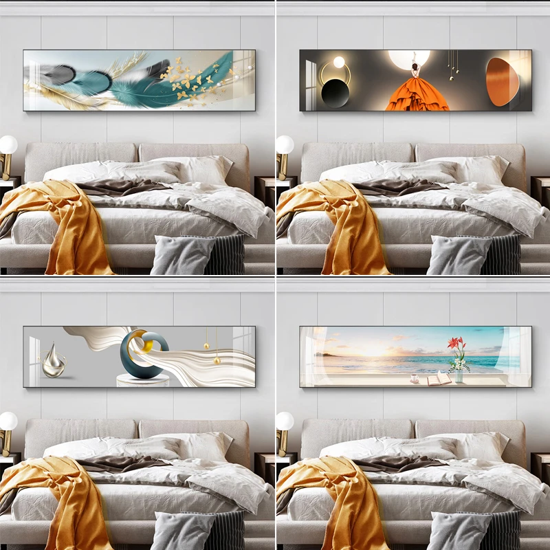 【佳人床头合集2】现代简约卧室装饰画床头挂画横板主卧