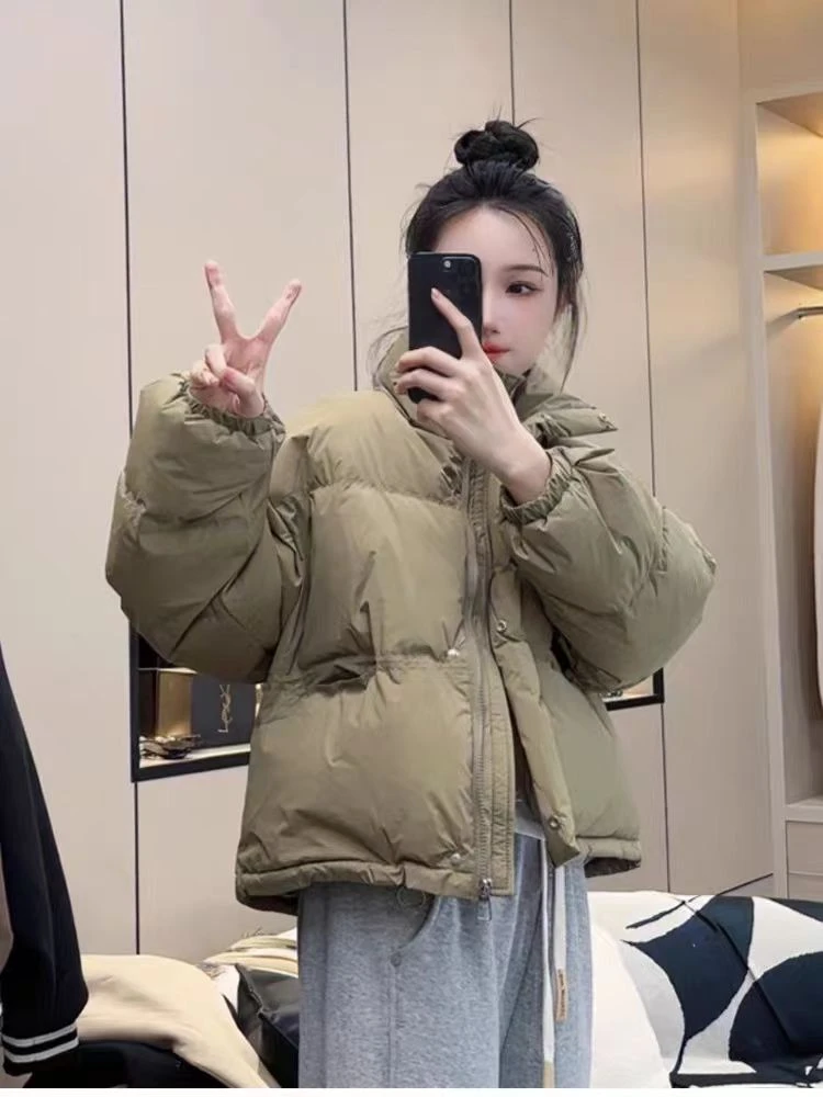 设计师款韩版羽绒服暖阳冬日立领女短款纯色时尚百搭保暖外套