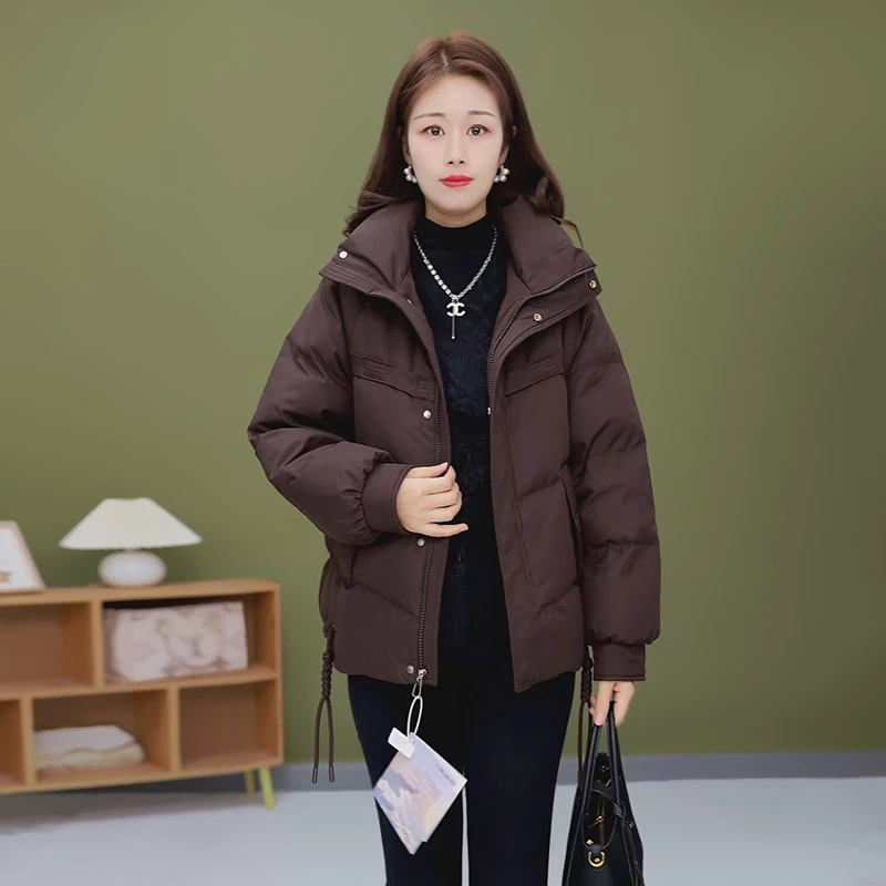 E003冬季新品加厚短款白鸭绒羽绒服高档保暖减龄显瘦中老年妈妈