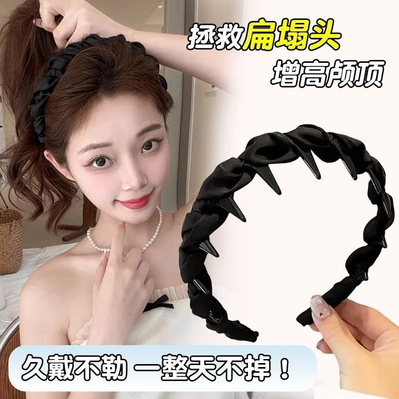 高颅顶波浪带齿发箍女2025新款日常外戴头箍洗脸防滑发卡发捆复古