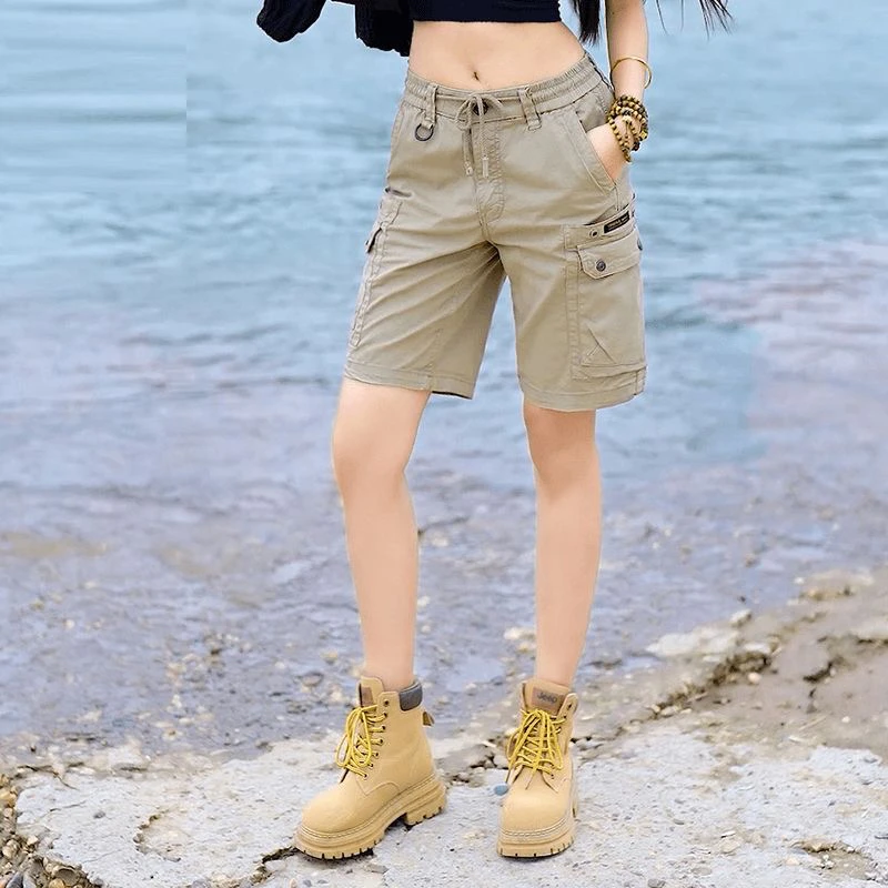 男女同款工装裤夏季薄款短裤工装男女款美式复古情侣休闲裤五分裤