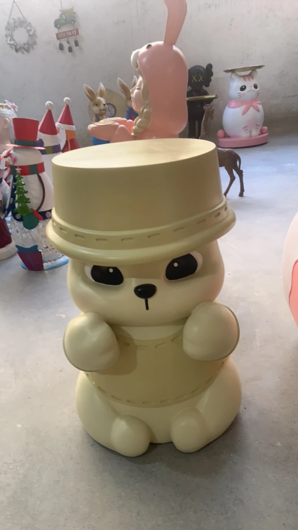 熊凳子存钱罐摆件