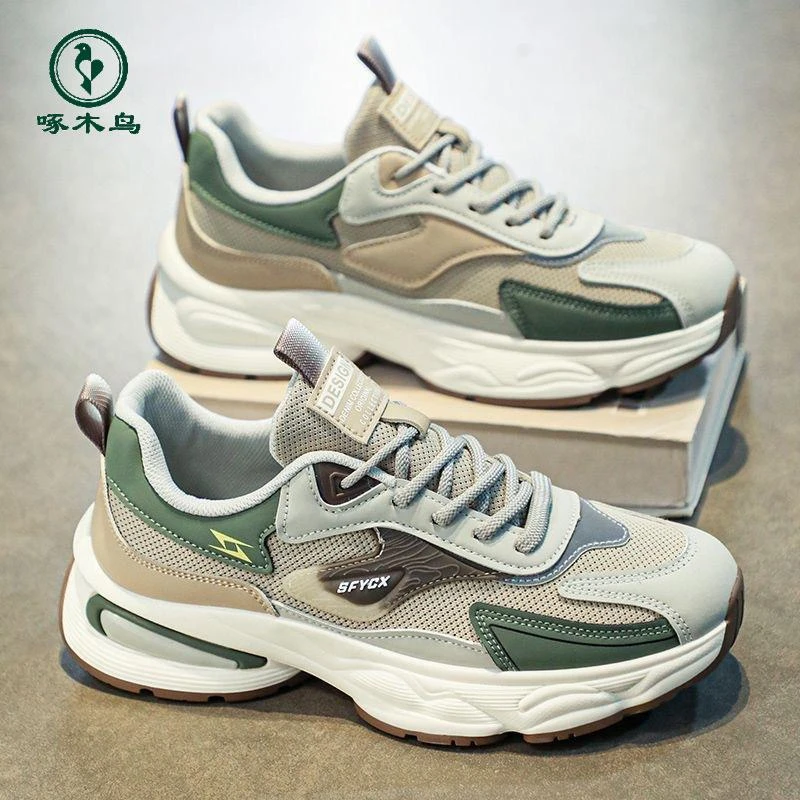 【啄木鸟】秋季男鞋新款透气爆款男士运动鞋潮秋季男透气软底男板鞋