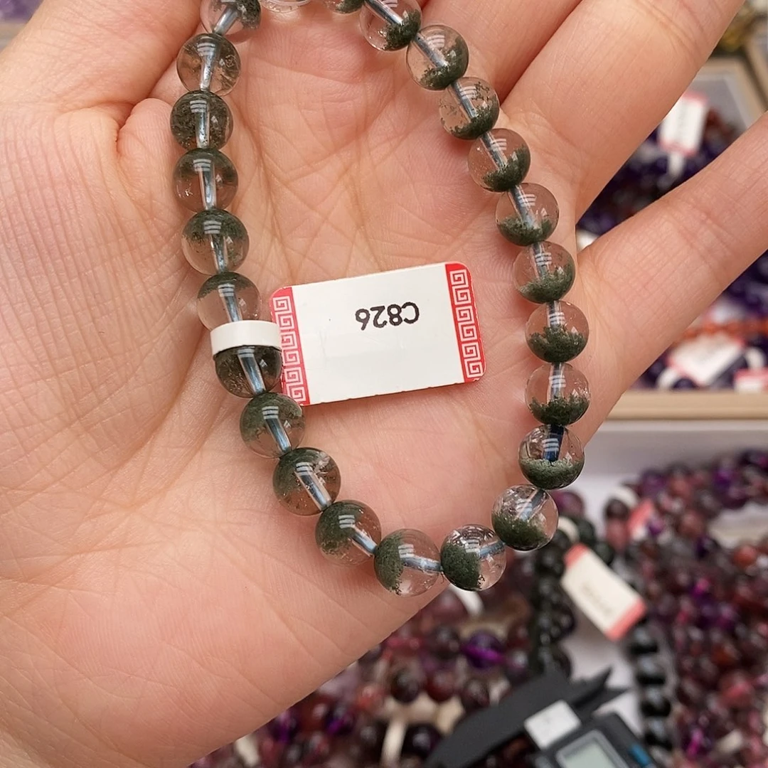 未镶嵌手链水晶C826 绿幽灵 8m