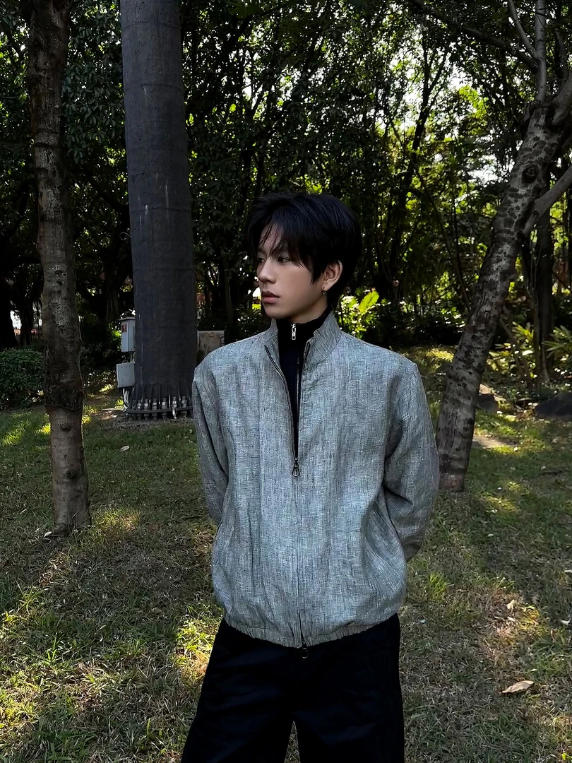 新贵集[觅境雨露]100%亚麻夹克高奢松弛感宽松立领外套