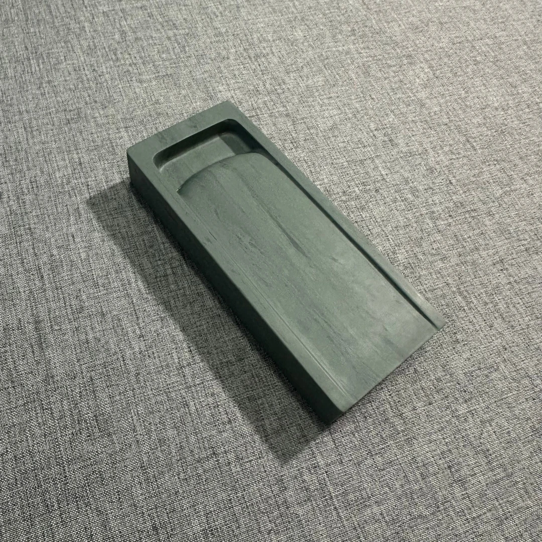 洮河砚喇嘛崖洮水流珠鸭头绿湛庐手作淌池砚