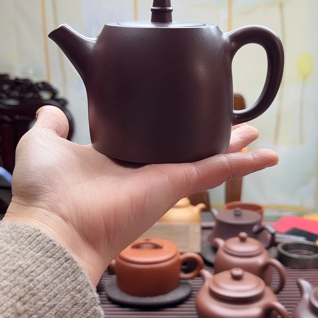 茶壶紫砂静***海霞霞紫砂 汉铎壶 容量280毫升