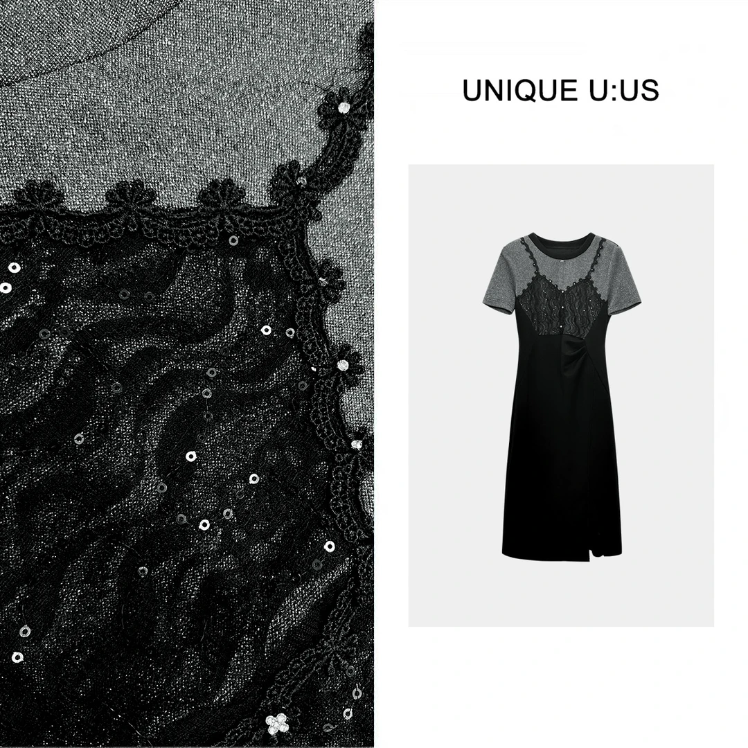 【林雪雪】春季新品设计感假两件气质显瘦优雅百搭250365