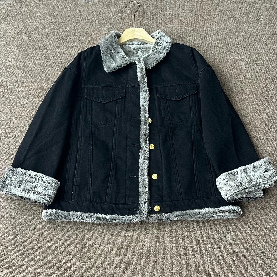 1005加绒厚款宽松休闲百搭牛仔外套