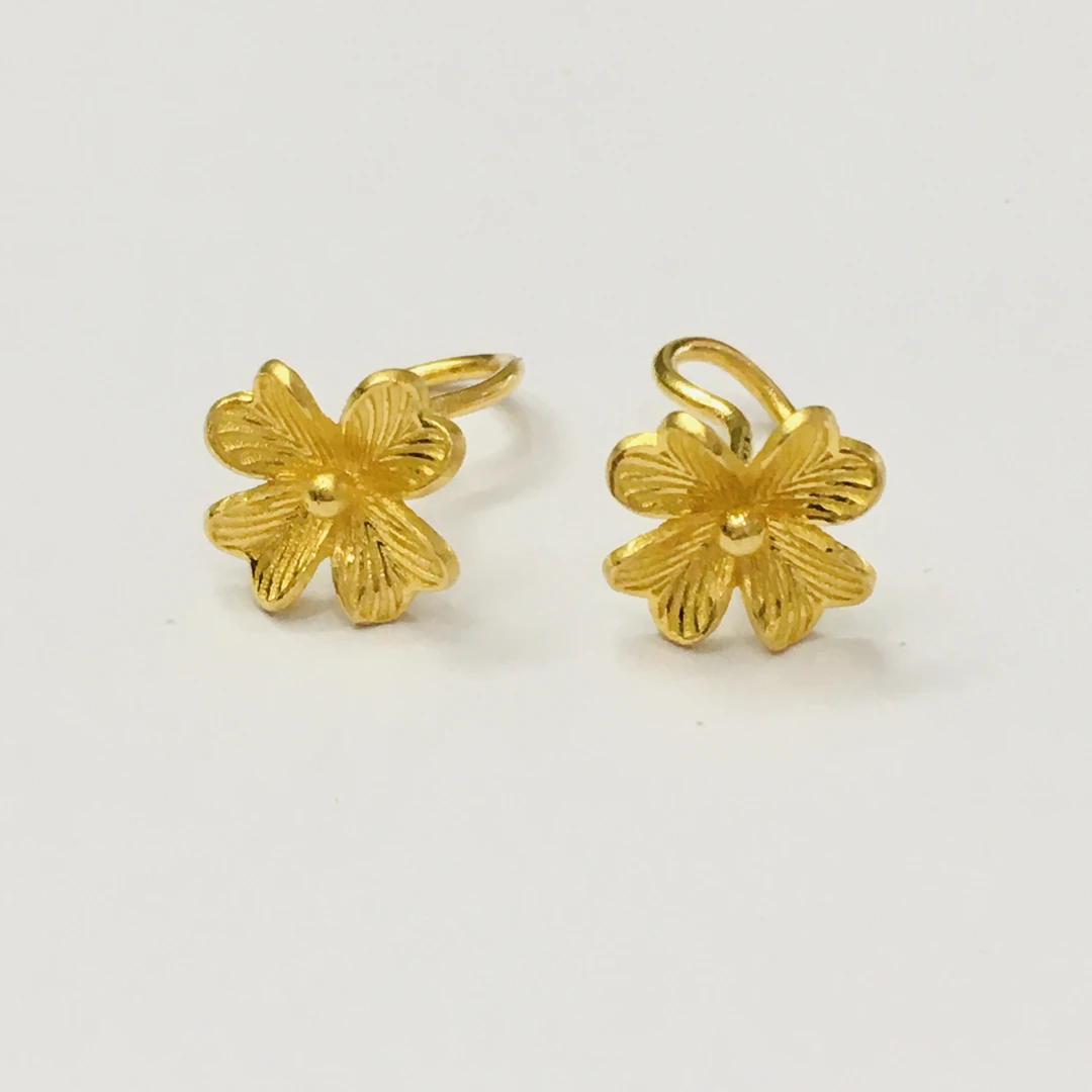 黄金足金999花型耳钉