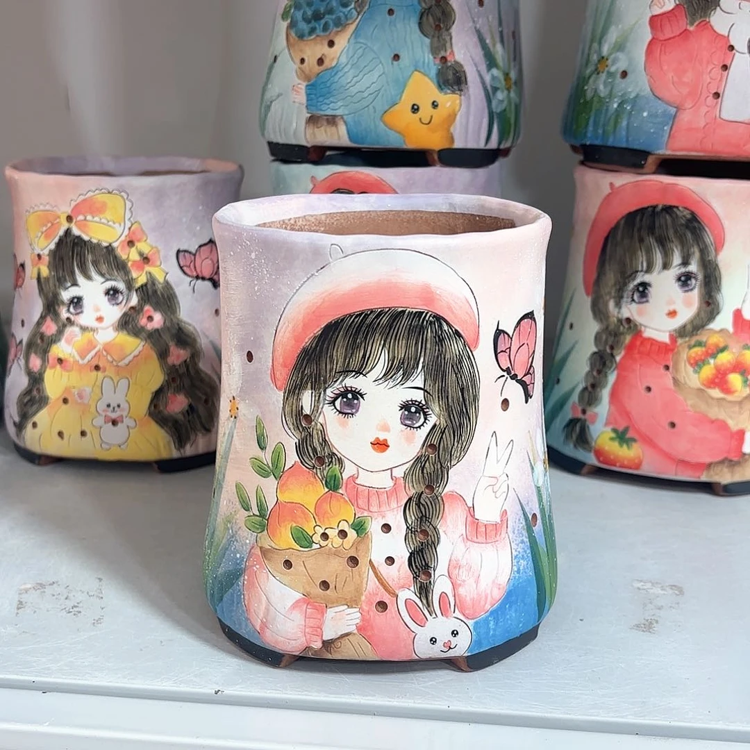 紫砂花盆洛*手工花盆默认微瑕微瑕