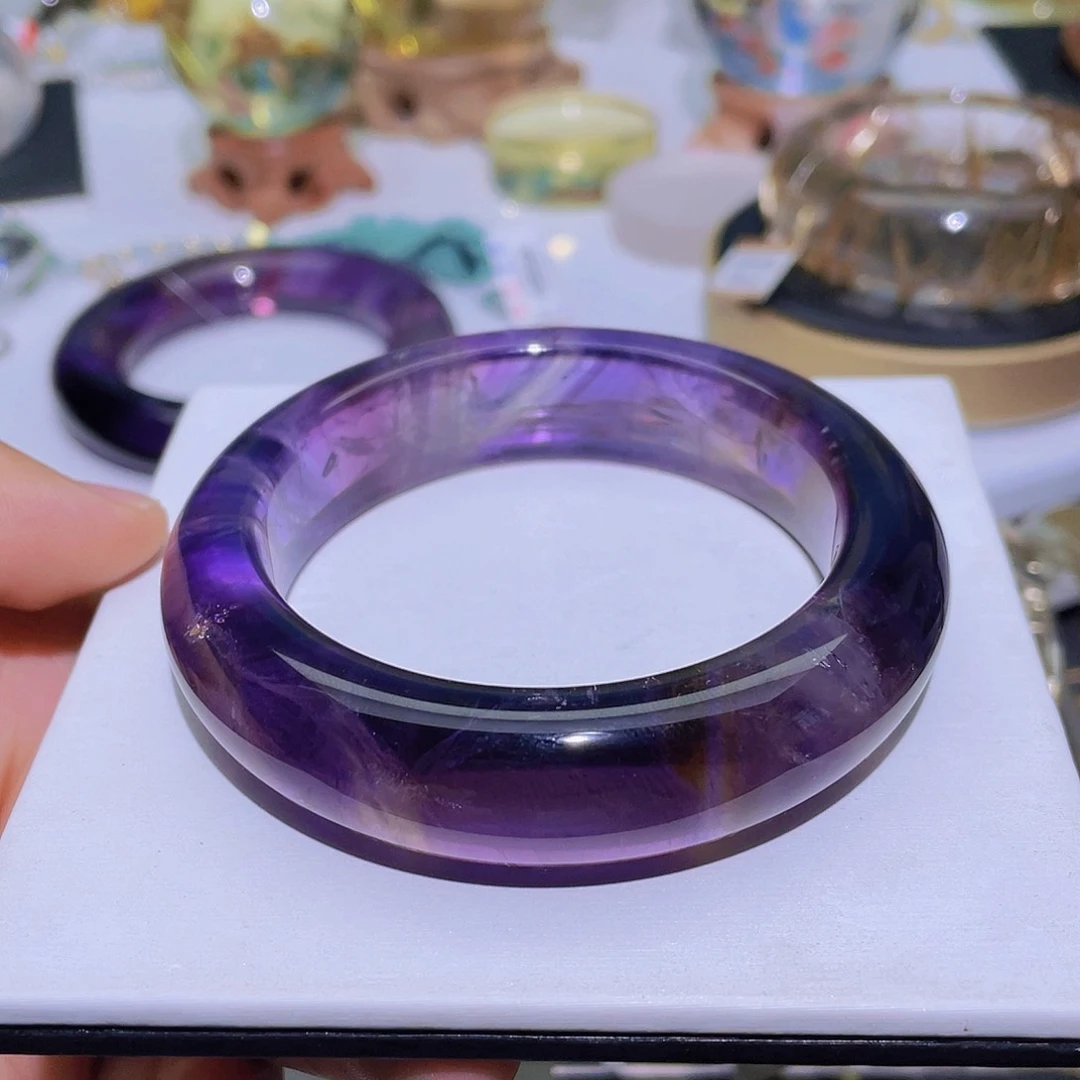 水晶手镯未镶嵌天然乌拉圭紫水晶手镯