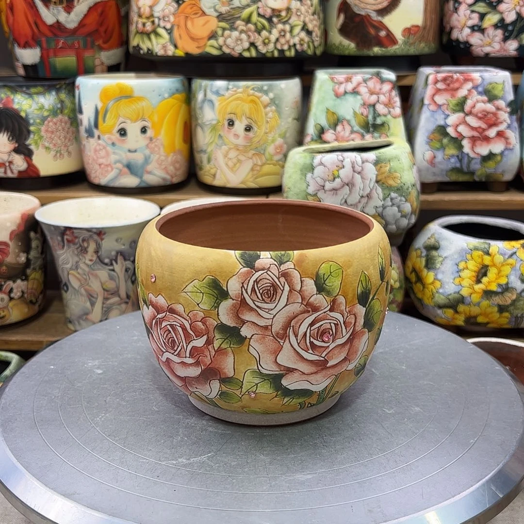 景德镇炫彩手绘口11高10