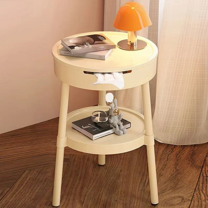 沙发边几可移动茶几极简奶油风小圆桌角几创意迷你床头置物架桌子