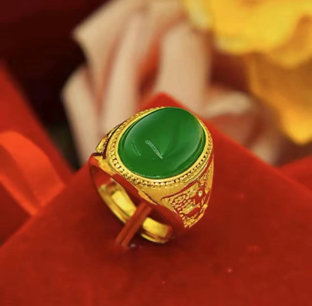 合金亚克力戒指 鸽子蛋（绿色）时尚百搭GZ001