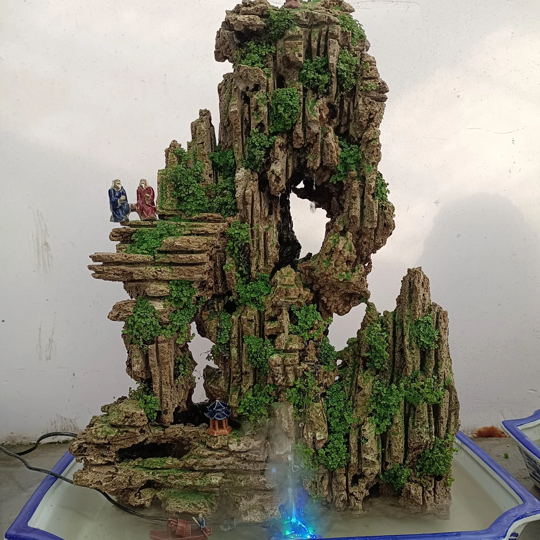 高58盆长52高山流水吸水石绿植盆景