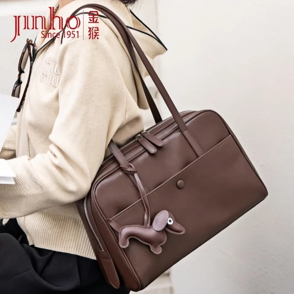 Jinho/金猴复古牛皮小包时尚大容量女背包韩版通勤单肩包简约女士