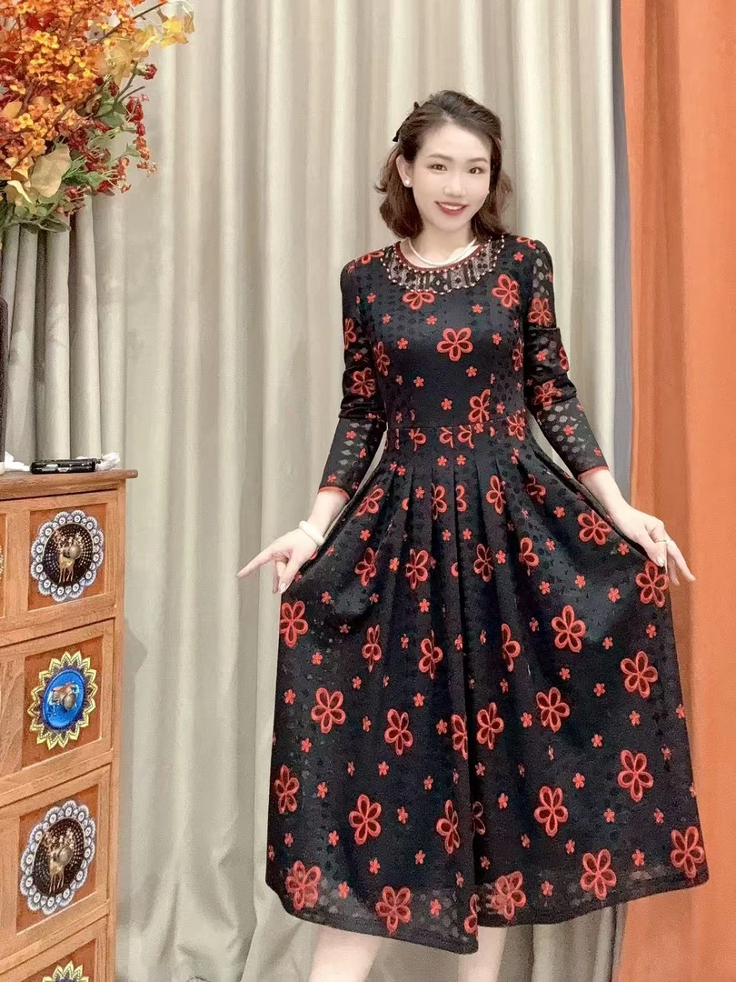 S 1381#收腰显瘦气质连衣裙