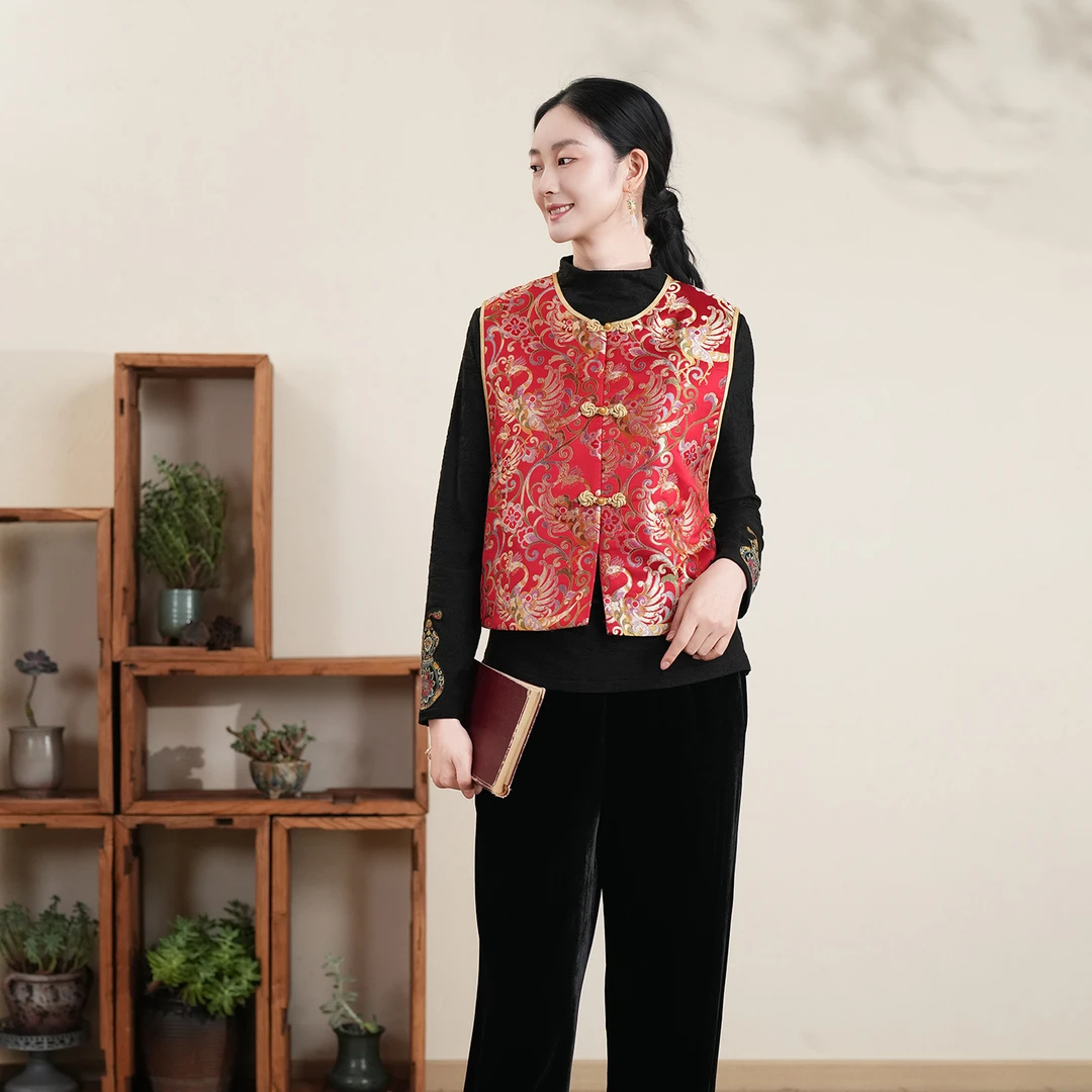 布符新中式「凤舞九天云锦曼陀罗扣包条马甲」2026年春季新品NCMJ62