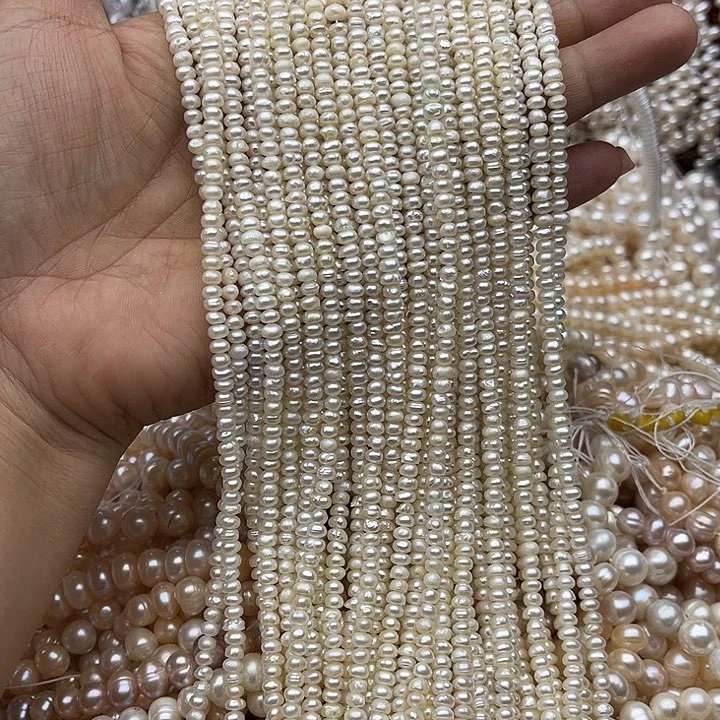 玛瑙/玉髓未镶嵌珠宝半成品一条4mm珍珠算盘珠
