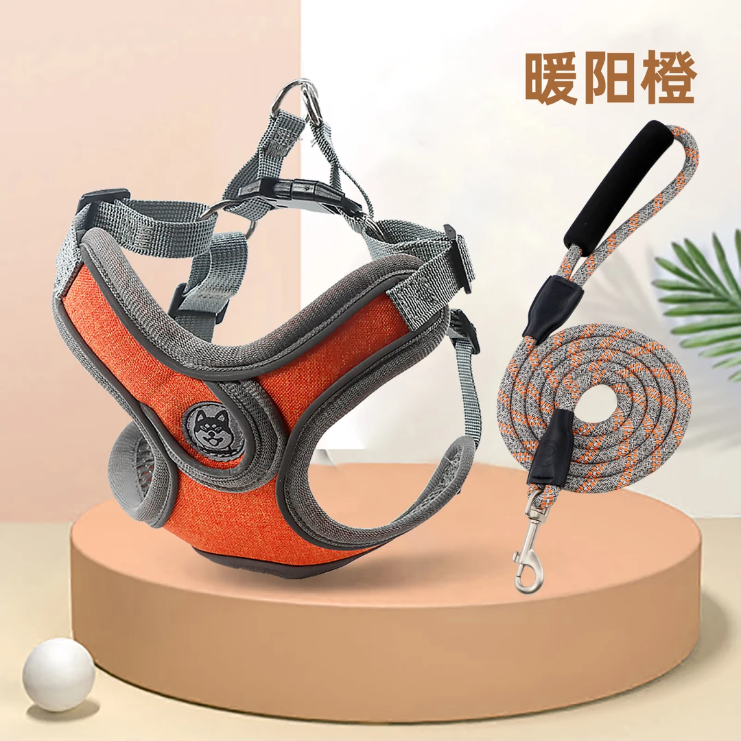 遛狗绳防脱可调节胸背带泰迪柯基法斗中型小型狗狗牵引绳狗牵引绳