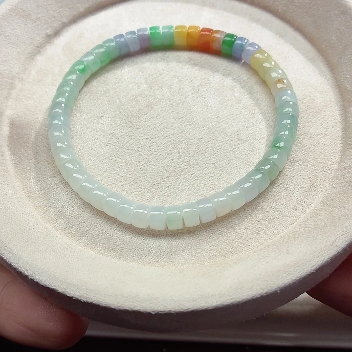 翡翠未镶嵌手链天然缅甸翡翠A货卡5.9