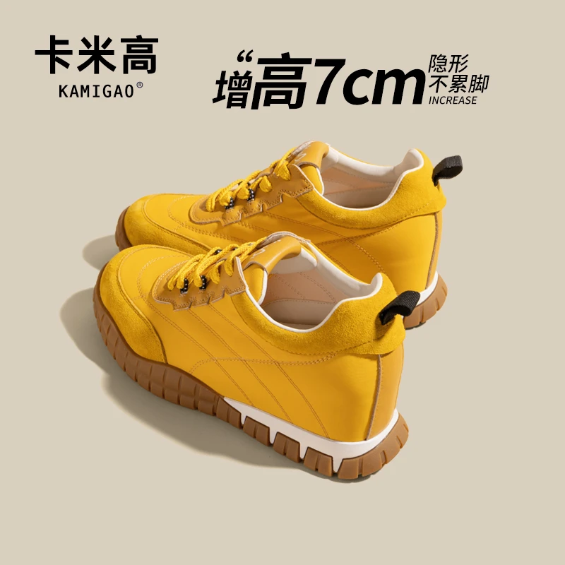 7cm内增高德训鞋女2025新款夏季百搭透气运动休闲阿甘鞋KM-S088-3