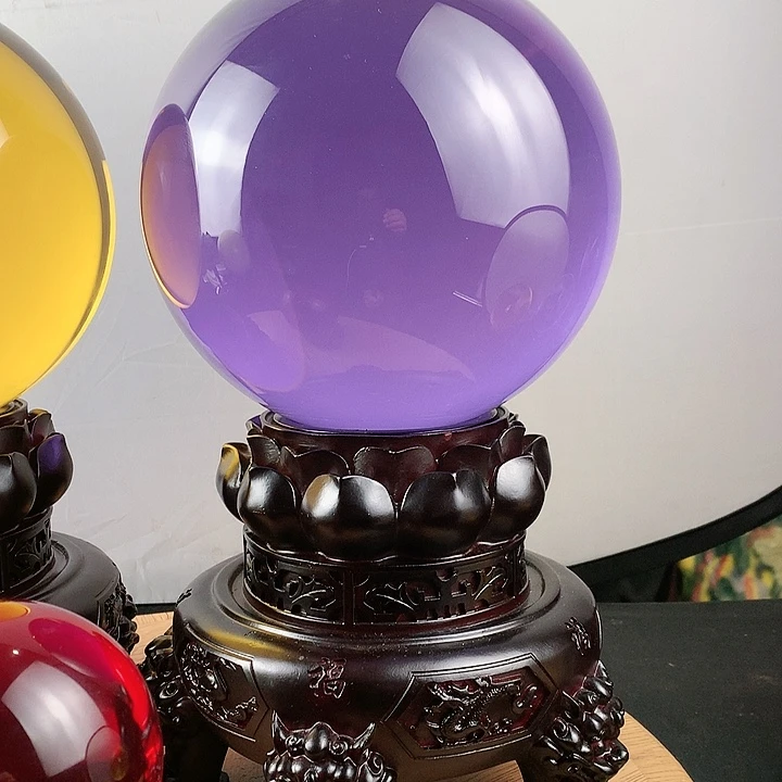 石材紫水晶直径20带高档底座