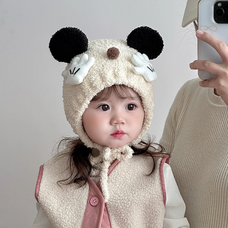宝宝帽子秋冬可爱超萌男女儿童护耳帽保暖加厚防风2025新款针织帽