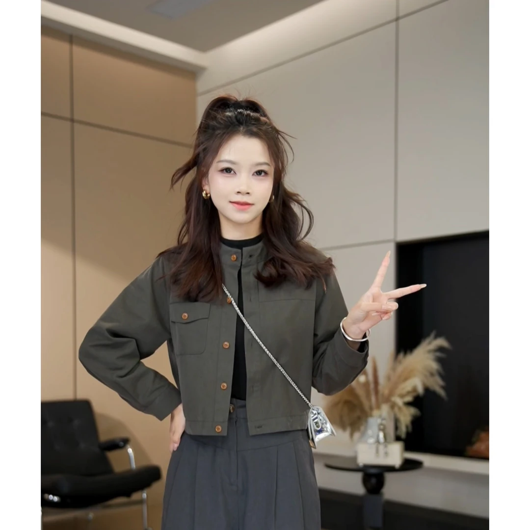 （现货）秋季新款百搭休闲简约宽松显瘦长袖衬衫-YJ6789