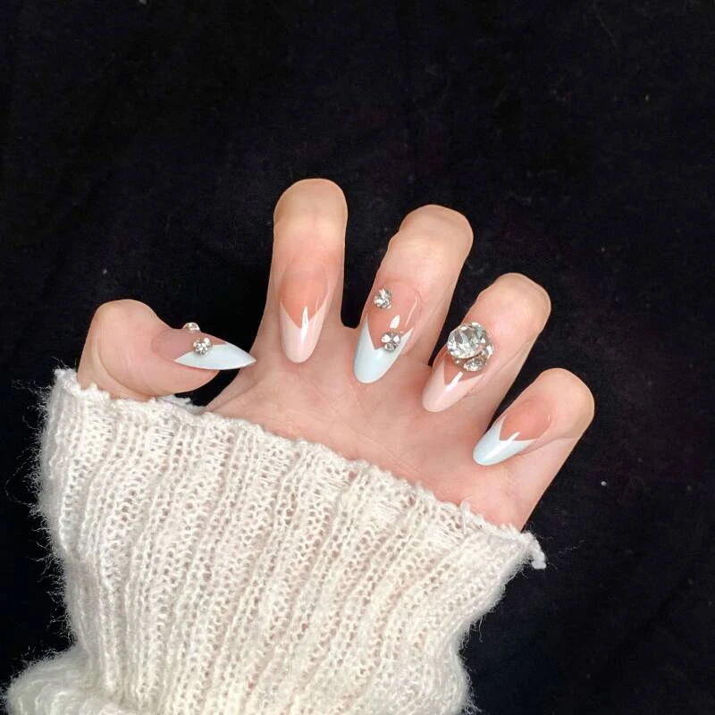 【楼兰】爆品华子钻简约温柔裸色纯手工穿戴甲