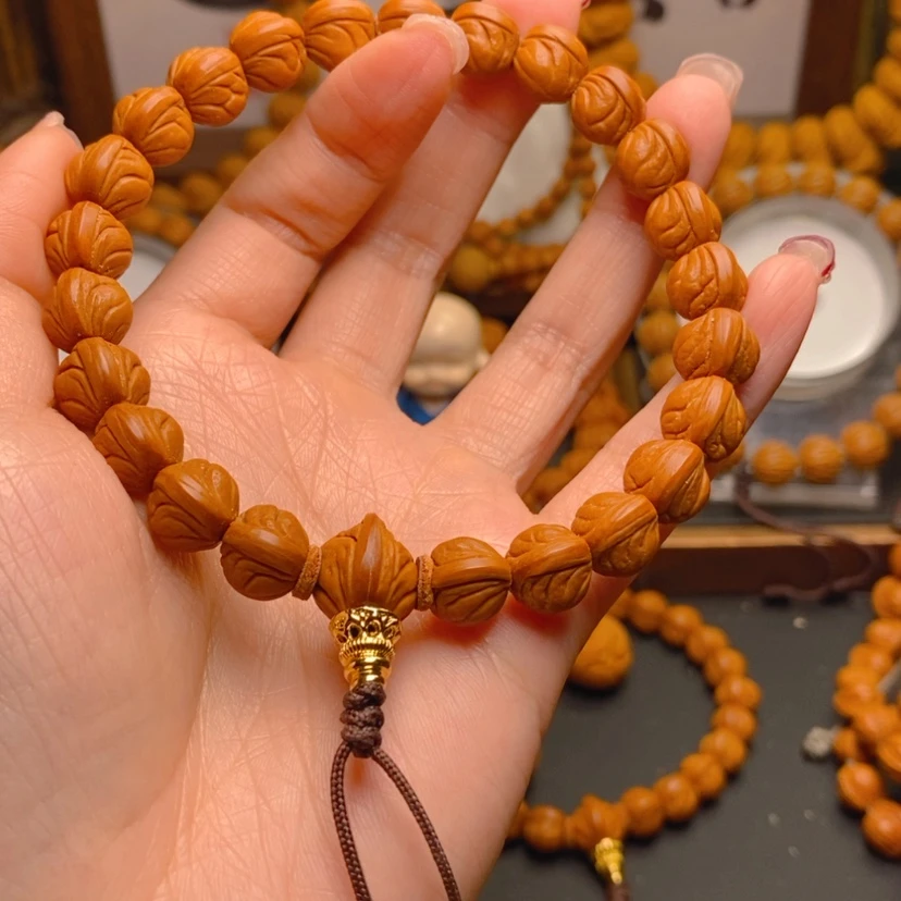 【闪购商品】桃核手串大**的龙文桃核