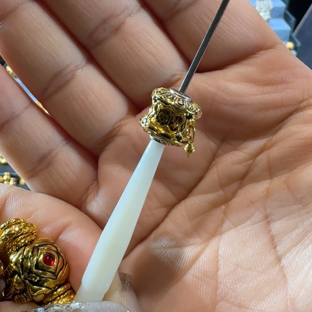 雲***-银S925转经轮做黑