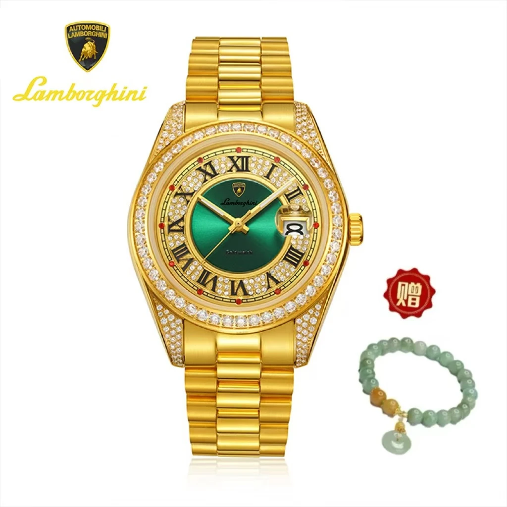AutomobiliLamborghin兰博基尼女士聚宝盆足金999机械腕表TT