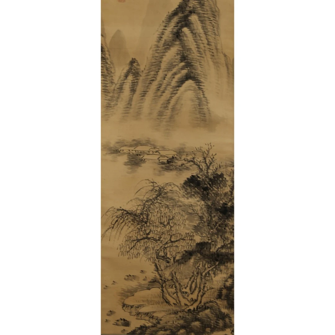 【辽拍】V240318-1-09《山水》（3.6平尺) 纸本镜片   DD29